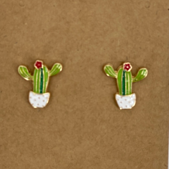 Jewelry - 3/$25 Tiny cactus mini cute stud earrings